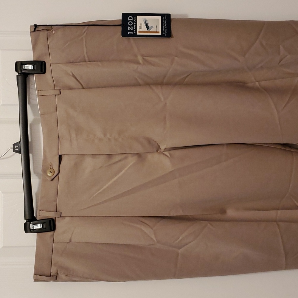 New IZOD Wool Dress Pants 40 x 30 Tan Big & Tall 🌻